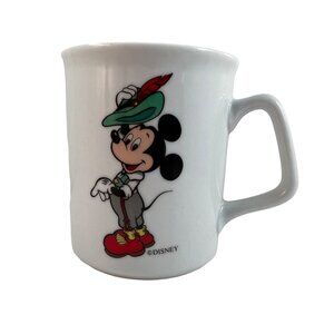 Disney Mickey Mouse Porcelain Coffee Mug Germany Lederhosen Coffee Cup